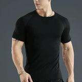 Men’s Dry Fit Compression Shirt Elastane Quick Dry Athletic Top