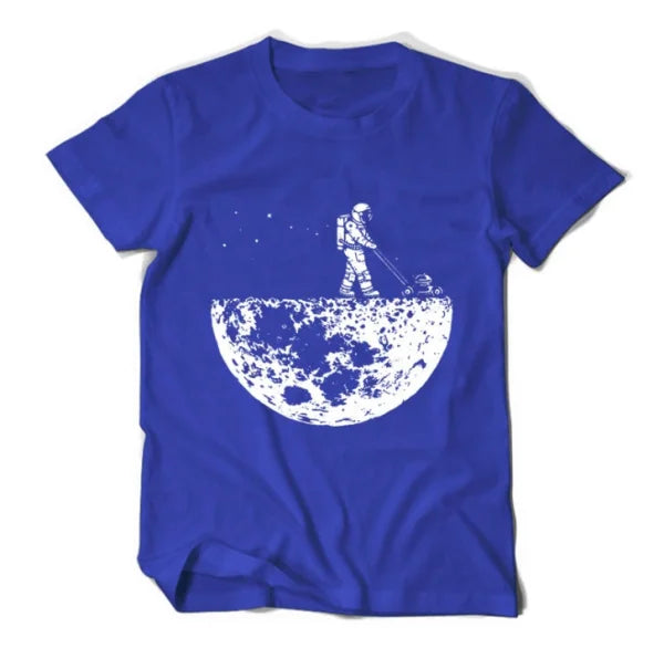 Men Creative Design Summer T-shirt Featuring Unique Moon Graphic - Himpall
