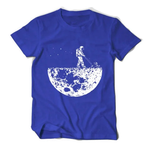Men Creative Design Summer T-shirt Featuring Unique Moon Graphic - Himpall