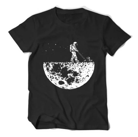 Men Creative Design Summer T-shirt Featuring Unique Moon Graphic - Himpall