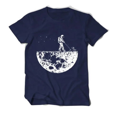 Men Creative Design Summer T-shirt Featuring Unique Moon Graphic - Himpall