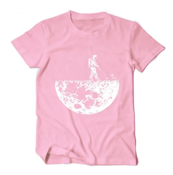 Men Creative Design Summer T-shirt Featuring Unique Moon Graphic - Himpall