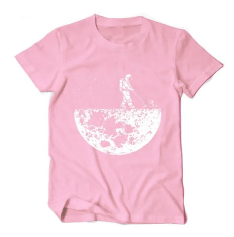Men Creative Design Summer T-shirt Featuring Unique Moon Graphic - Himpall