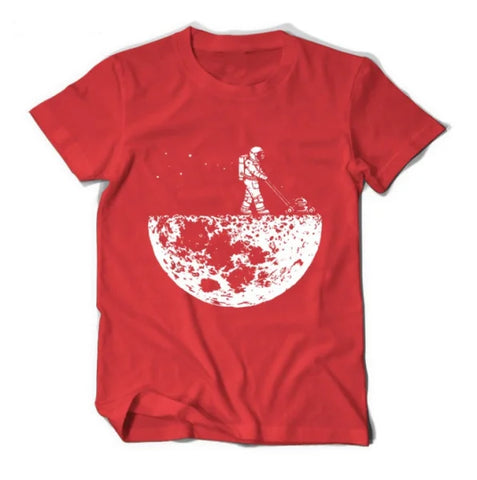 Men Creative Design Summer T-shirt Featuring Unique Moon Graphic - Himpall