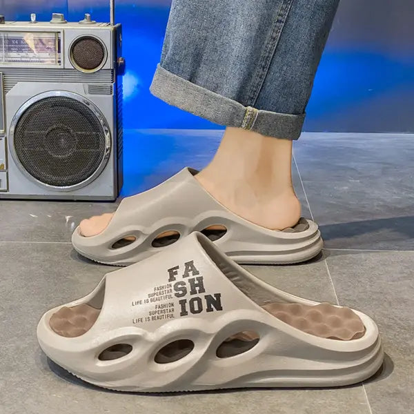 Men Fashion Massage Slippers Indoor/Outdoor Sandals Beach Flip Flop Thick Sole Male Slides Summer Non-Slip Men Shower