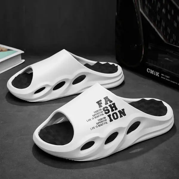 Men Fashion Massage Slippers Indoor/Outdoor Sandals Beach Flip Flop Thick Sole Male Slides Summer Non-Slip Men Shower