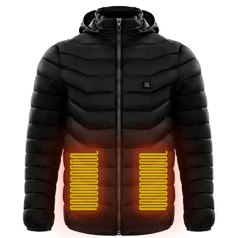 Men-heated-puffer-jacket-electric-heating-coat-insulated-hood - Black / 2xl