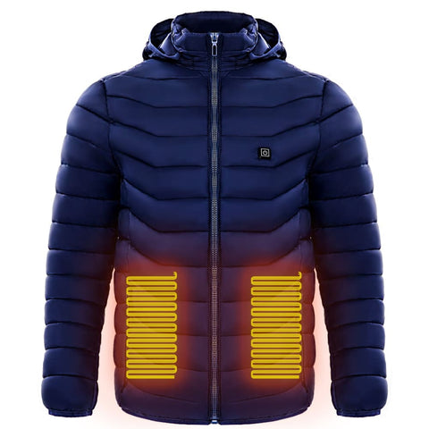 Men-heated-puffer-jacket-electric-heating-coat-insulated-hood - Blue / 2xl