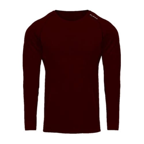 Men Long Sleeves T-Shirts Mesh Breathable Gyms Fitness Sports Clothes - Jujube red / L