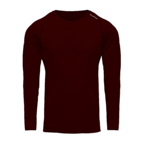 Men Long Sleeves T-Shirts Mesh Breathable Gyms Fitness Sports Clothes - Jujube red / L