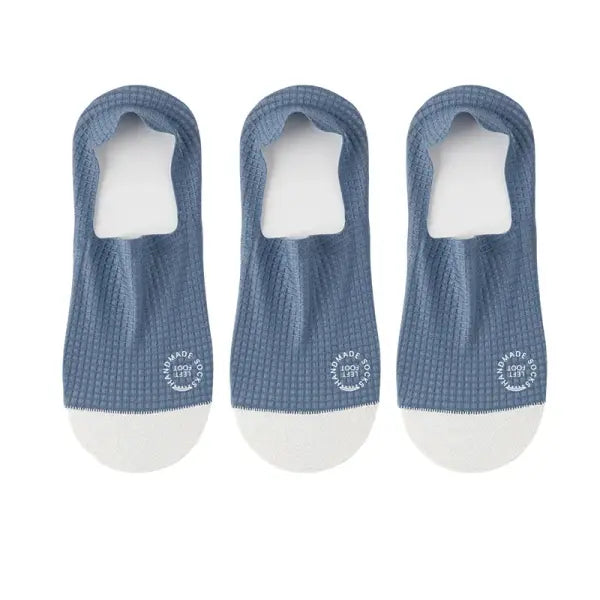 Men Low Cut Waffle Pattern Mesh Socks 3 Pair Pack