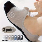 Men Low Cut Waffle Pattern Mesh Socks 3 Pair Pack