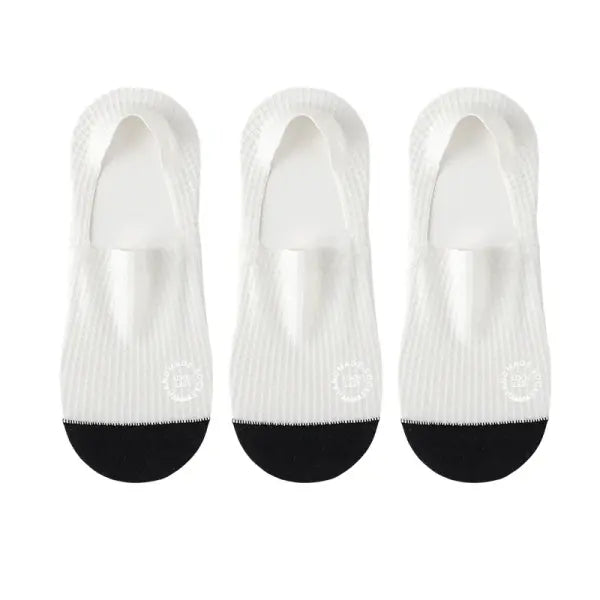 Men Low Cut Waffle Pattern Mesh Socks 3 Pair Pack - white / EU 37-44