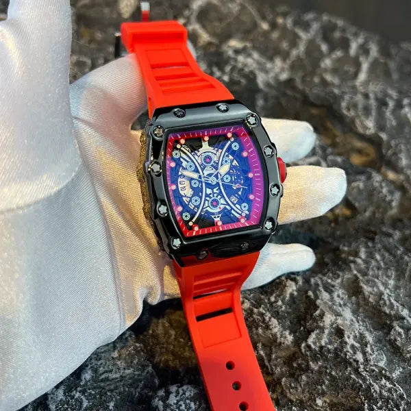 Men Luxury Sports Watch Stainless Steel Quartz Silicone Active Style