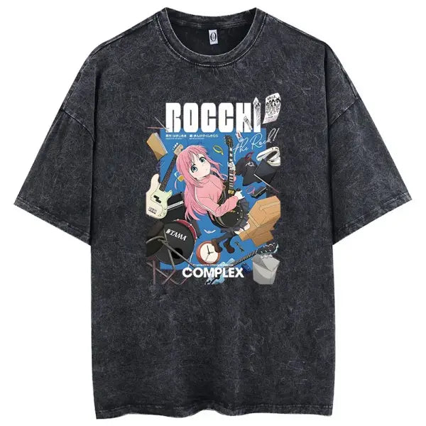 Men Oversized Printed Knit Cotton Summer Top - AF485C Black / XXXL