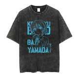 Men Oversized Printed Knit Cotton Summer Top - AF479C Black / XXXL
