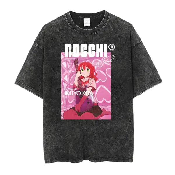 Men Oversized Printed Knit Cotton Summer Top - AF488C Black / XXXL