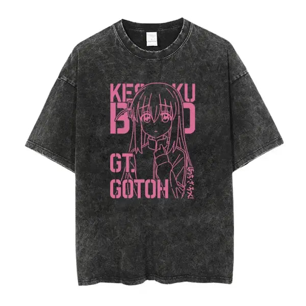 Men Oversized Printed Knit Cotton Summer Top - AF480C Black / M