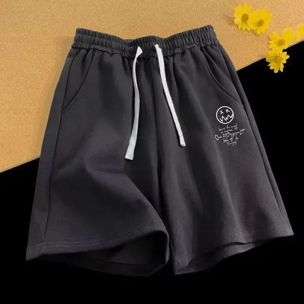 Men Oversized Shorts Thin M-8XL Versatile Loose Casual Sports Shorts - 4XL / Black