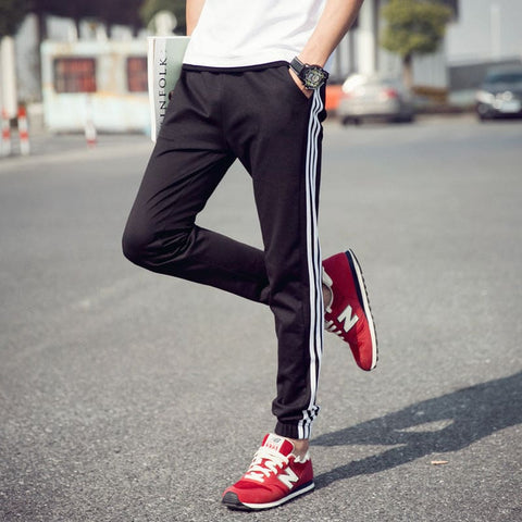 Men S Tracksuits Sport Pants Male Gym Jogging Bottoms Jogging Pants - Black / 2XL