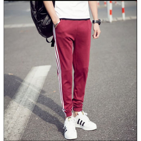 Men S Tracksuits Sport Pants Male Gym Jogging Bottoms Jogging Pants - Red / 2XL