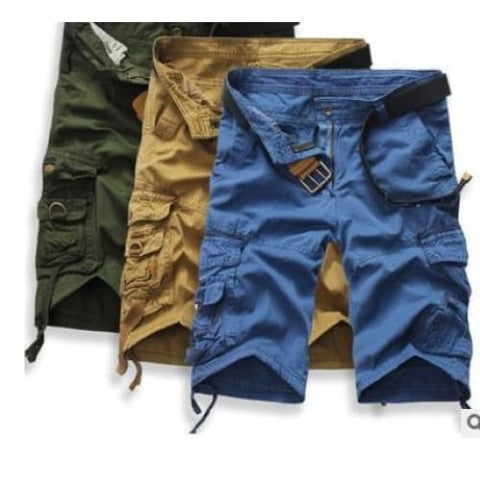 Men s Washed Cotton Cargo Shorts Casual Short Pants For Male