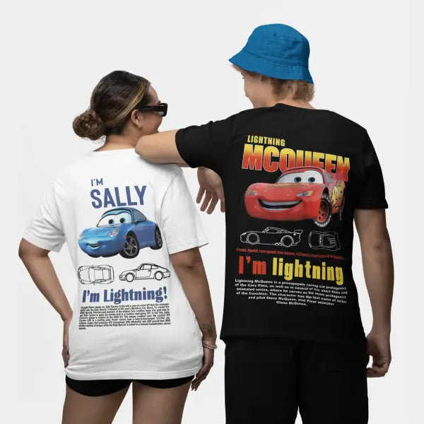 I Am Speed Lightning McQueen Graphic T-Shirt - Retro 90s Style Cars Movie Tee - 100% Cotton Oversized Streetwear