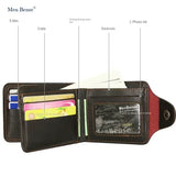 Men Short Bifold Faux Leather Masculina Billetera Credit ID Card Holder Wallet Billfold Purse Clutch Solid Hombre