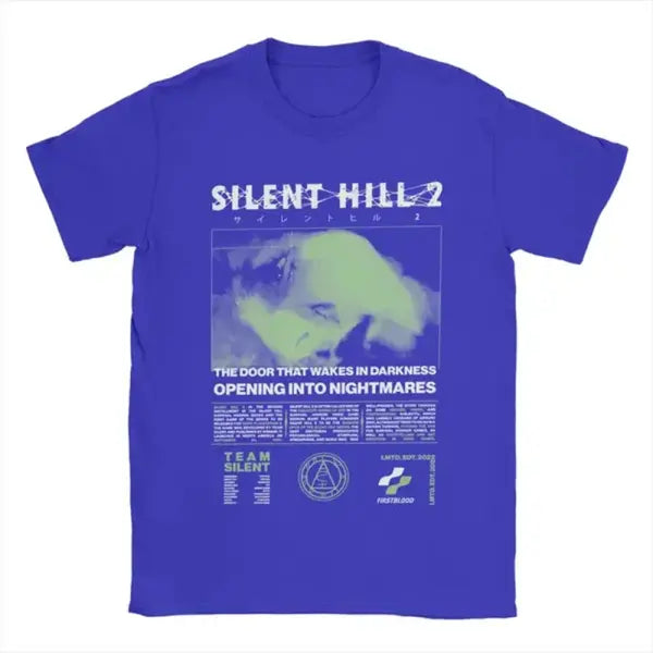 Men Silent Hill 2 T Shirts Cotton Clothing Casual Short Sleeve Round Neck Tee Shirt Adult T-Shirts 72473 - Blue / M