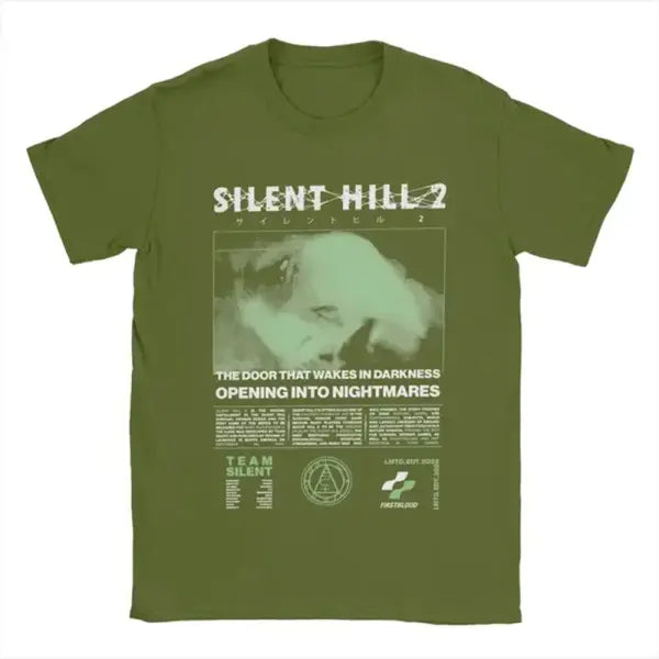 Men Silent Hill 2 T Shirts Cotton Clothing Casual Short Sleeve Round Neck Tee Shirt Adult T-Shirts 72473 - army green
