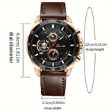 46mm black leather racing series quartz watch rose gold dial for daily wear