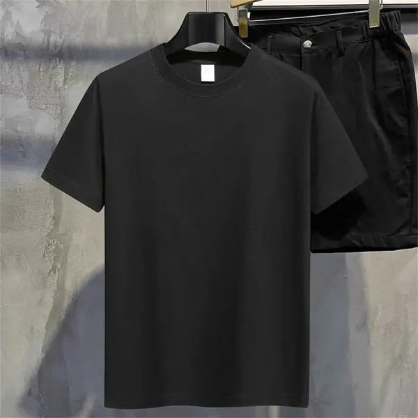Premium 100% Cotton Blank T-Shirt - Heavyweight Essential Oversized Tee - Unisex Solid Color Round Neck Top for Men &