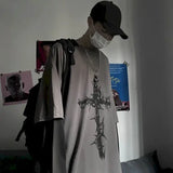 Men’s Long Sleeve Y2K Anime Graphic Tee - Oversized Harajuku Streetwear Shirt - Aesthetic Grunge Academia Hip Hop Top