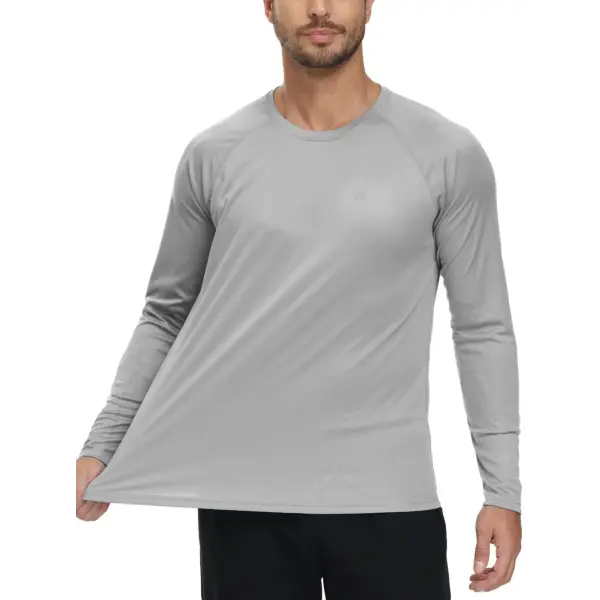 Men’s UPF 50+ Long Sleeve Rash Guard – Breathable Outdoor Fishing Hiking Workout Sun Protection Shirt