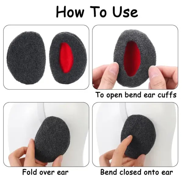 Winter Fleece Ear Warmers – Bandless Earmuffs for Men Women & Kids