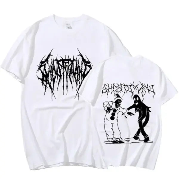 Men’s Heavy Metal Gothic Rock Graphic Tee - Oversized Y2K Hip Hop Streetwear - Unisex Grunge Summer Sport T-Shirt