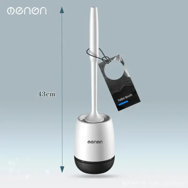 Silicone Toilet Brush & Holder: Wall-Mounted Scratch-Free Cleaner for Bathrooms - Floorstanding Black
