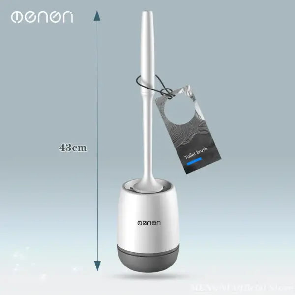 Silicone Toilet Brush & Holder: Wall-Mounted Scratch-Free Cleaner for Bathrooms - Floorstanding Gray