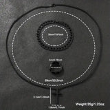 Men’s 3-Piece Alloy Jewelry Set – Cross Necklace Bracelet & Ring