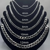 Men’s 925 Sterling Silver Face Chain Necklace – 2-12mm 40-75cm Lobster Clasp - LN027-2mm / 45cm