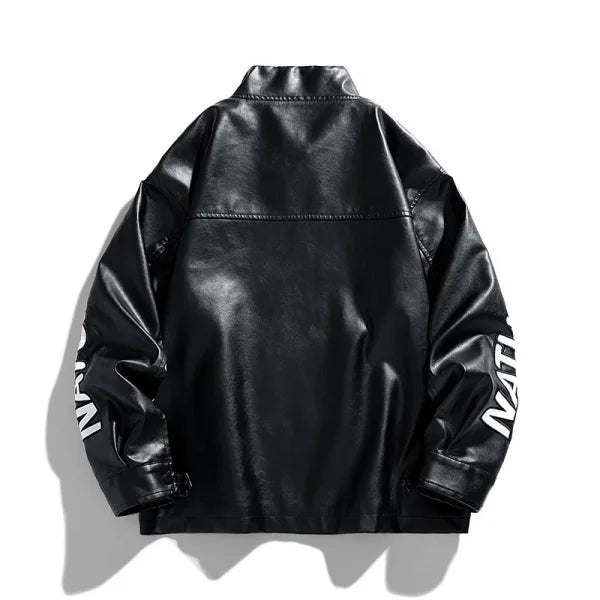 Men’s American Leather Jacket – Autumn Winter Street Pilot Motorcycle Coat Hiphop Trend