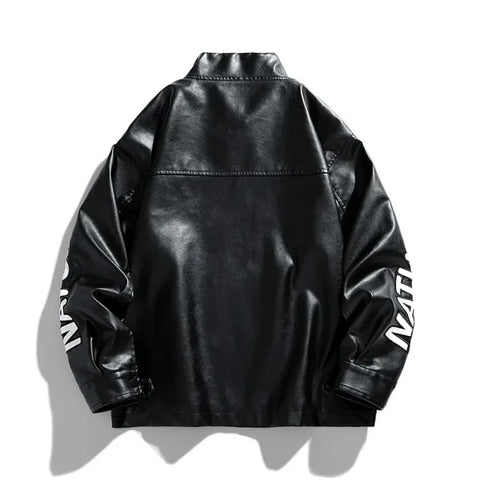 Men’s American Leather Jacket – Autumn Winter Street Pilot Motorcycle Coat Hiphop Trend
