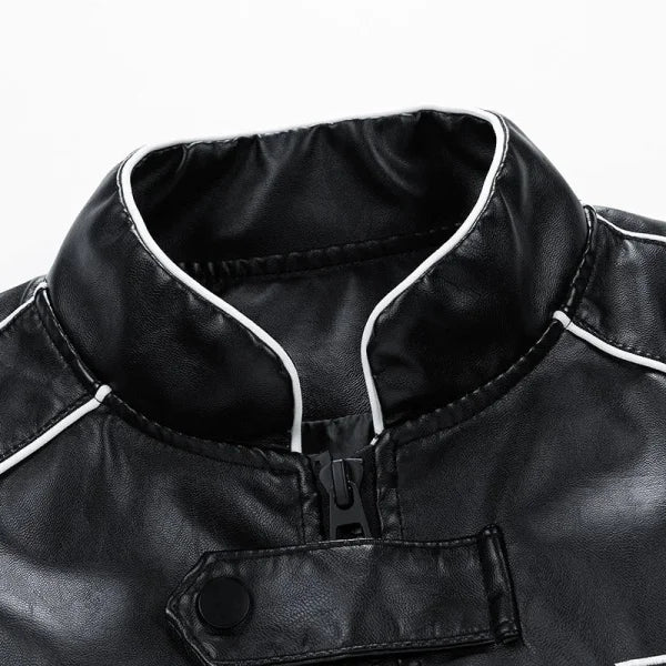 Men’s American Leather Jacket – Autumn Winter Street Pilot Motorcycle Coat Hiphop Trend