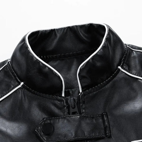 Men’s American Leather Jacket – Autumn Winter Street Pilot Motorcycle Coat Hiphop Trend