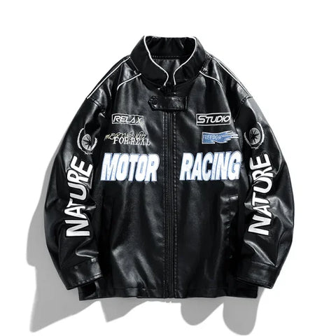 Men’s American Leather Jacket – Autumn Winter Street Pilot Motorcycle Coat Hiphop Trend - Black / XXXL
