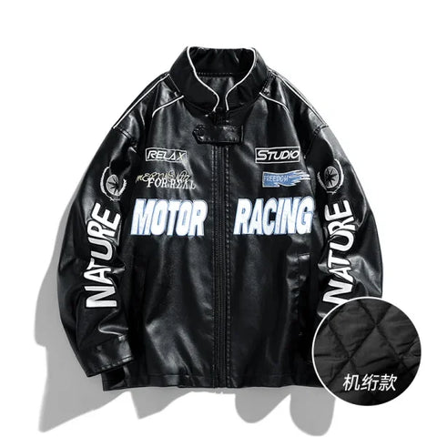 Men’s American Leather Jacket – Autumn Winter Street Pilot Motorcycle Coat Hiphop Trend