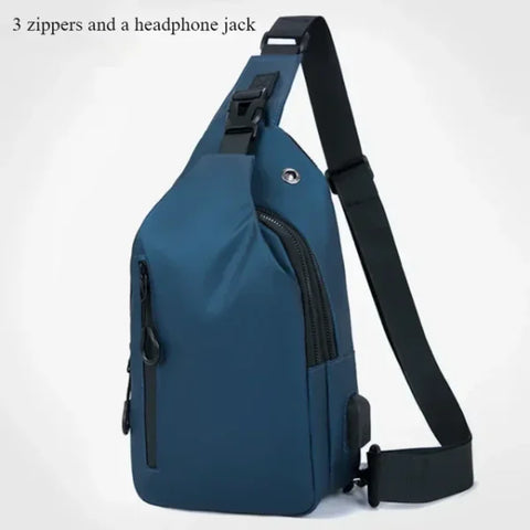 Men's Anti-Theft USB Shoulder Bag – Multifunctional Crossbody Pack - Himpall