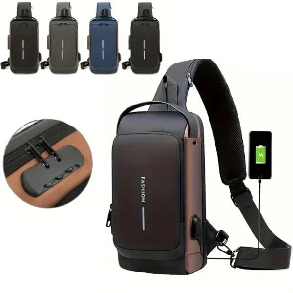 Men's Anti-Theft USB Shoulder Bag – Multifunctional Crossbody Pack - Himpall