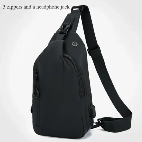 Men's Anti-Theft USB Shoulder Bag – Multifunctional Crossbody Pack - Himpall