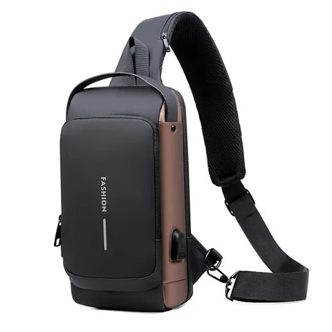 Men's Anti-Theft USB Shoulder Bag – Multifunctional Crossbody Pack - Himpall